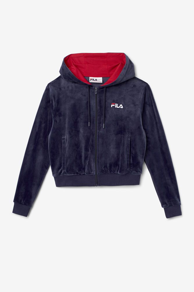 Fila Jakke Dame Marineblå Zura Velour 472901-AYI